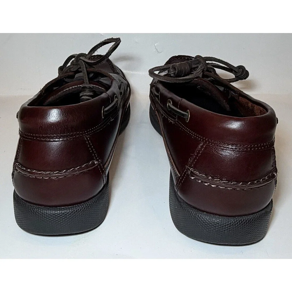 G.H. Bass & Co Harry II Men’s 10.5W Brown Leather Boat Shoes Moc Toe Wide